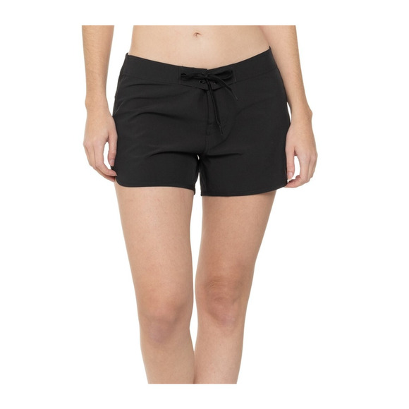 prAna Schaffie Swim Shorts Womens Small Black Stretch Pocket Drawstring Recycled - Picture 1 of 12
